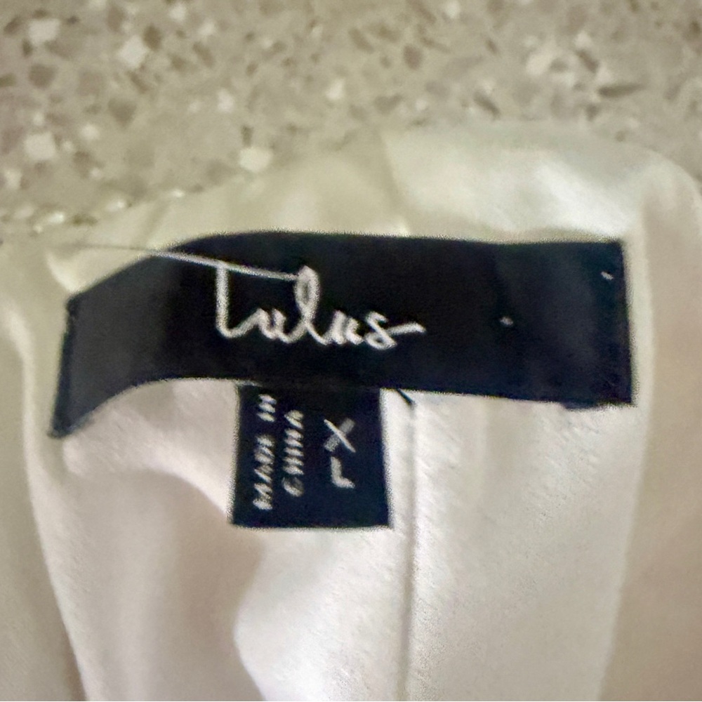 Lulu's White Pearl-Trim Mini Dress - Picture 5 of 5